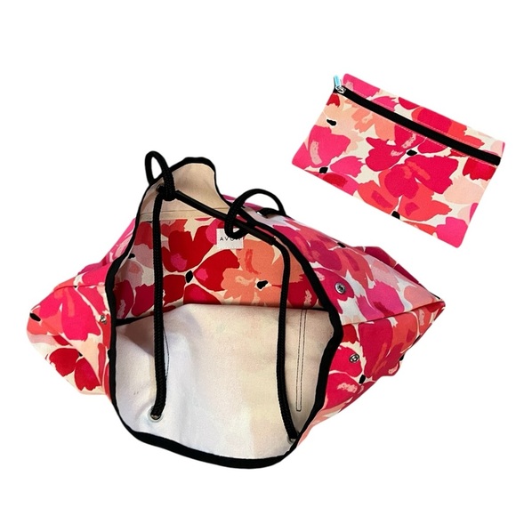 Avon Pink and Red Floral Tote - Picture 2 of 4